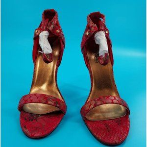Hollywood Heels NEW Red snakeskin print closed back heel‎